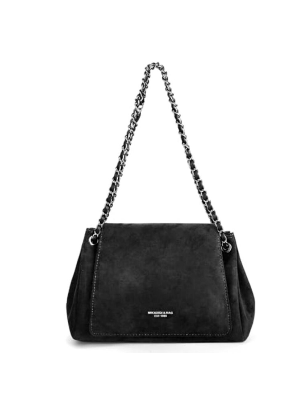 Slouchy Faux Suede Shoulder Bag Women Trendy Soft Ruched Crossbody Handbag